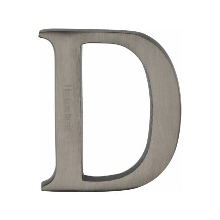 Heritage Brass Alphabet D Pin Fix 51mm (2") Matt Bronze Finish