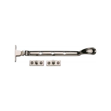 Heritage Brass Casement Window Stay Spoon Pattern 8" Polished Nickel finish
