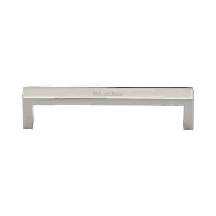 Heritage Brass Cabinet Pull Wide Metro Design 128mm CTC Polished Nickel Finish