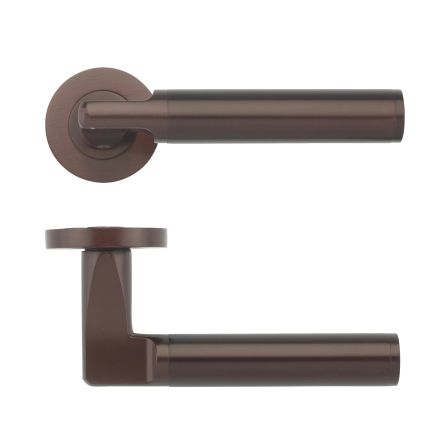 Zoo Hardware Milan lever on round rose - Etna Bronze