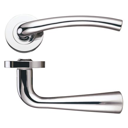 Zoo Hardware Assisi lever on round rose - Polished Nickel