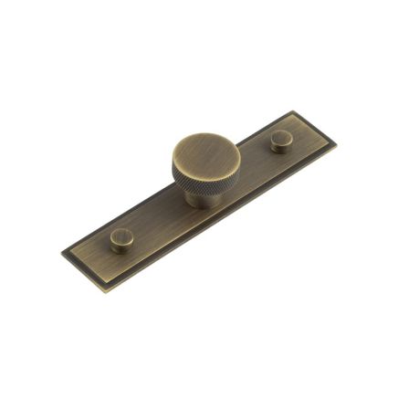 Wenlock Cupboard Knobs 30mm Stepped Backplate Antique Brass - By Frelan Hardware - HOX-130AB-6090AB