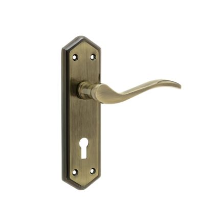 Paris Suite Door Handles on Lockplate Antique Bronze - By Frelan Hardware - JV280AB