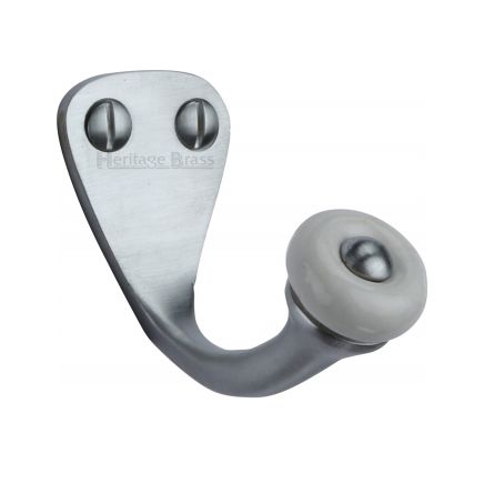 Heritage Brass Single Robe Hook Satin Chrome finish
