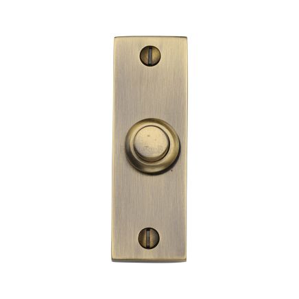 Heritage Brass Rectangular Bell Push Antique Brass finish