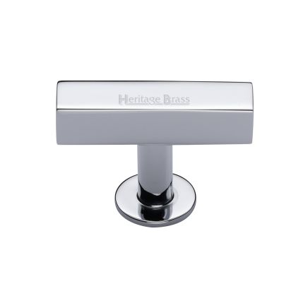 Heritage Brass Cabinet Knob Symmetrical Square Design 44mm Polished Chrome finish