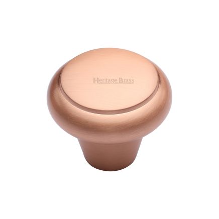 Heritage Brass Cabinet Knob Round Edge Design 38mm Satin Rose Gold finish