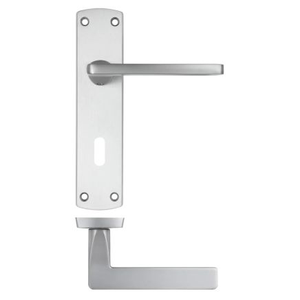 Zoo Hardware Leon lever on lock backplate - Satin Chrome