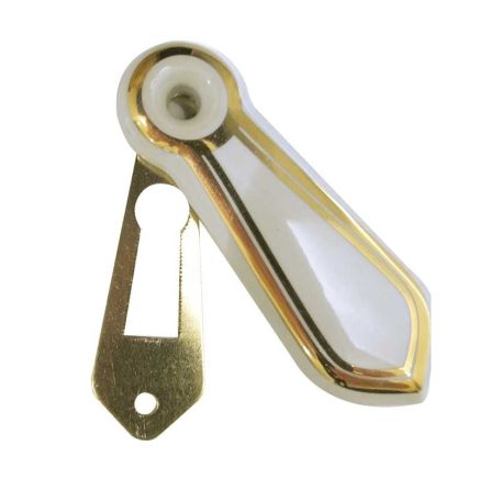 Jedo Porcelain Covered Escutcheon White Goldline - By Frelan Hardware - JC22