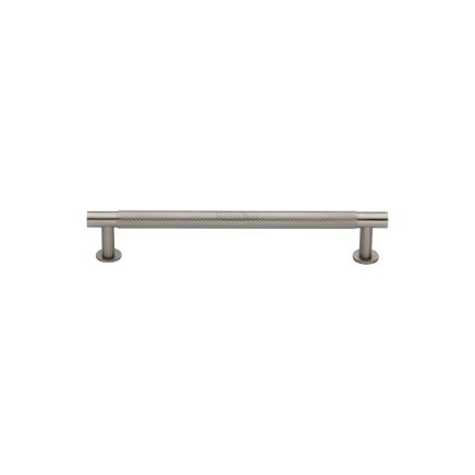Heritage Brass Cabinet Pull Partial Knurled Design with 16mm Rose 96mm CTC Satin Nickel finish