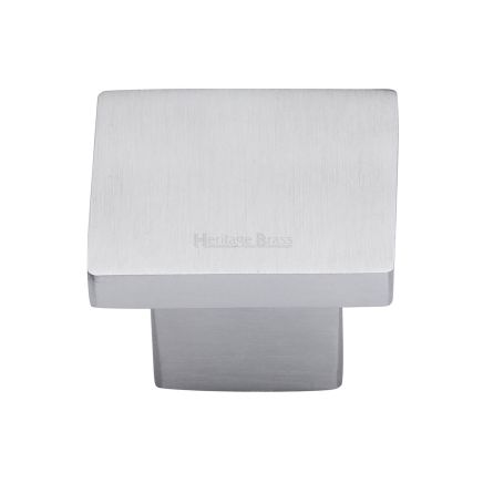Heritage Brass Cabinet Knob Classic Square Design 40mm Satin Chrome finish
