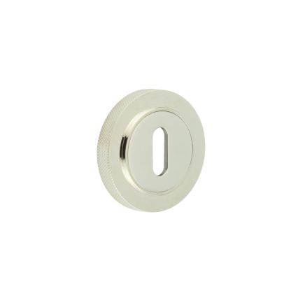 Burlington Standard Keyway Escutcheons Knurled Rose Polished Nickel - By Frelan Hardware - BUR-60PN-75PN