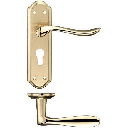 Zoo Hardware Lincoln Lever Euro Lock (47.5mm c/c) Furniture 180 x 48mm - Satin
