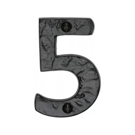 The Tudor Numeral 5 - 3" Black Iron