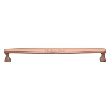 Heritage Brass Cabinet Pull Deco Design 254mm CTC Satin Rose Gold Finish