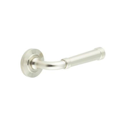 Highgate Door Handles Chamfered Rose Satin Nickel - By Frelan Hardware - BUR35KIT314