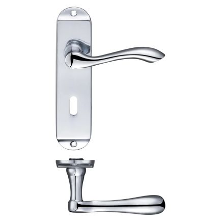 Zoo Hardware Arundel Lever Lock (57mm c/c) Furniture - Short Plate - Chrome