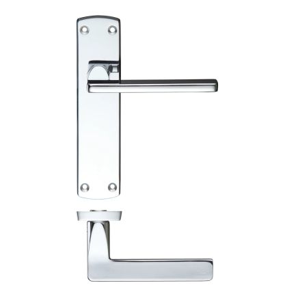 Zoo Hardware Leon lever on latch backplate - Polished Chrome