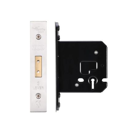 Zoo Hardware 3 Lever Dead Lock - 76mm C/W PVD Forend and Strike - Satin Stainless