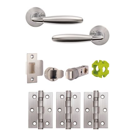 Jigtech Harrier Passage Door Pack Polished Chrome / Satin Chrome - JTB71070