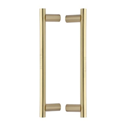 Heritage Brass Back to Back Door Pull Handle Round Bar Design 336mm&nbsp;Satin Brass Finish