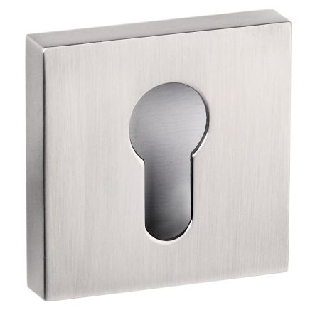 Senza Pari Euro Escutcheons on Flush Square Rose - Satin Nickel