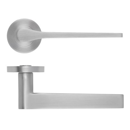 Zoo Hardware Gio Lever On Round Rose - Satin Chrome