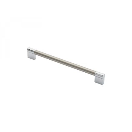 Keyhole Handle 224mm - Satin Nickel/Polished Chrome