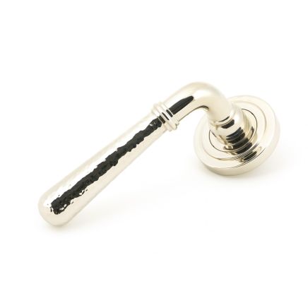 Pol. Nickel Hammered Newbury Lever on Rose Set (Art Deco)