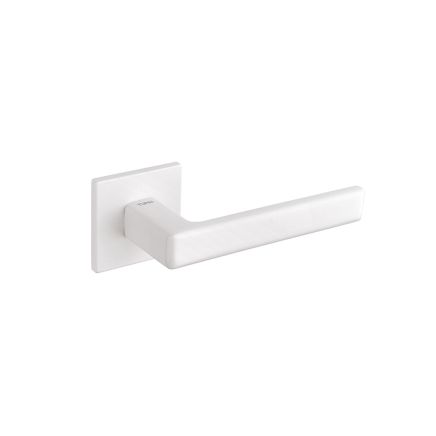 Tupai Rapido 5S Line Portel Lever Door Handle on 5mm Slimline Square Rose - White (Pair)