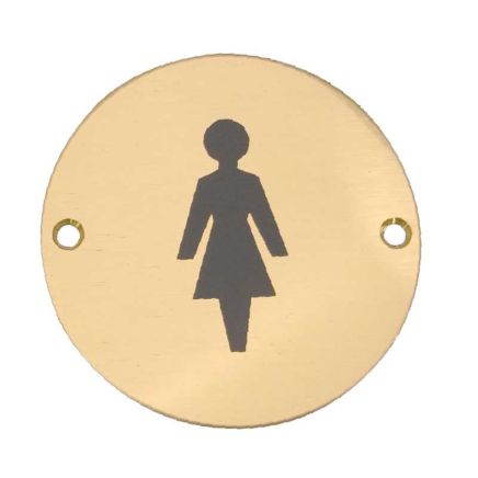 Stainless Steel Female Symbol 75mm Polished Brass - By Frelan Hardware - JS103PB