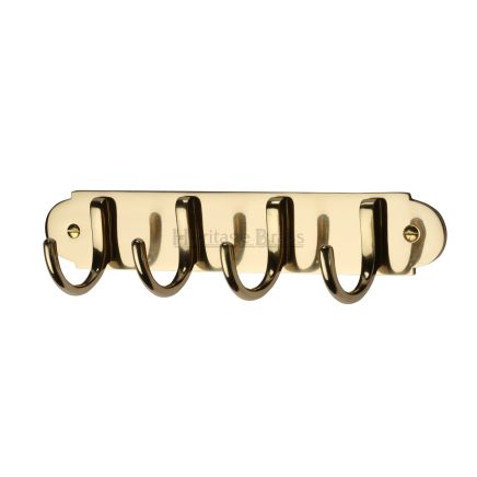 Heritage Brass Coat Hooks on Plate Polished Brass finish