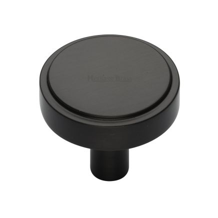 Heritage Brass Cabinet Knob Stepped Disc Design 38mm Matt Bronze finish