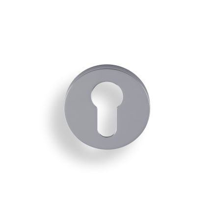 Valli Euro Profile Push-on Round Rosette Escutcheon - Polished Chrome PVD