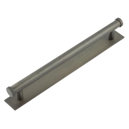 Hoxton Thaxted Cabinet Handles 224mm Ctrs Plain Backplate Dark Bronze - By Frelan Hardware - HOX-260DB-5060DB