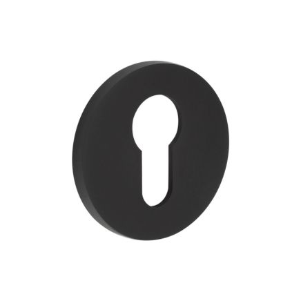 CR-S10 Black Euro Keyway Round Rose Escutcheon - By Frelan Hardware - CR-S10MB