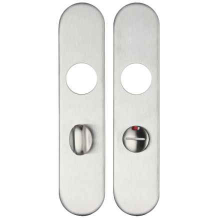 Zoo Hardware Radius Cover plate for 19 mm and 22mm RTD Lever on Backplate - Bathroom 57mm - Stainless Steel