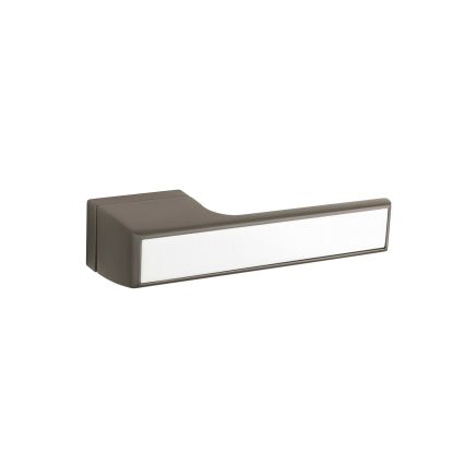 Tupai Rapido VersaLine Tobar Lever Door Handle on Long Rose - White Decorative Plate - Titanium