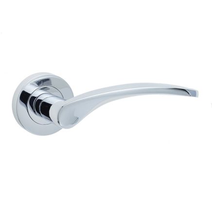 Monaco Door Handle on Rose Polished Chrome - By Frelan Hardware - JV690PC