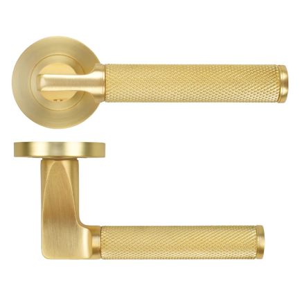Zoo Hardware Bilbao lever on rose - Satin Brass