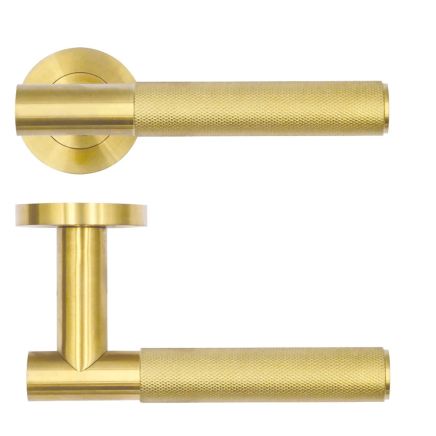 Zoo Hardware Orta Lever on Round Rose - PVD Satin Brass
