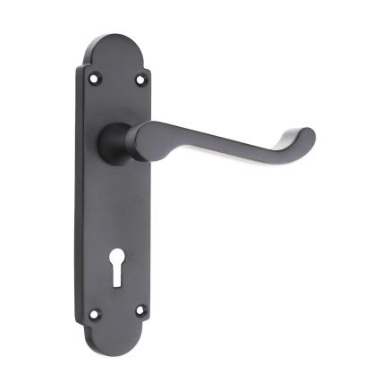 Oakley Lever on Backplate Lock Matt Black