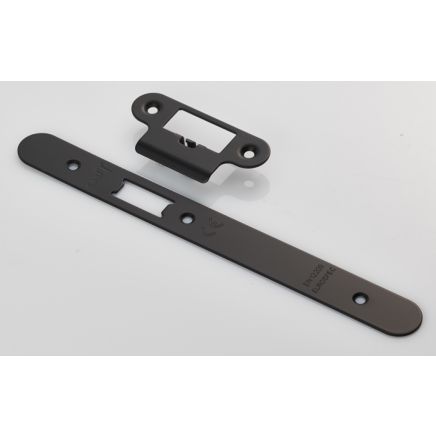 Forend Strike And Fixing Pack To Suit Din Latch (Security) Radius - Matt Black