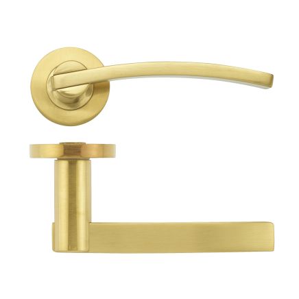 Zoo Hardware Adria lever on round rose - Favo Satin Brass
