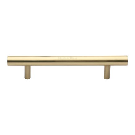 Heritage Brass Door Pull Handle Bar Design 305mm Satin Brass Finish