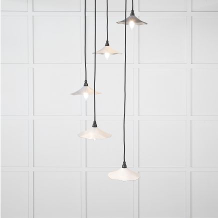 Smooth Nickel Flora Cluster Pendant in Birch