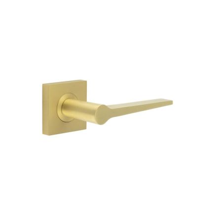 Knightsbridge Door Handle on Square Plain Rose Satin Brass - By Frelan Hardware - BUR20KIT240