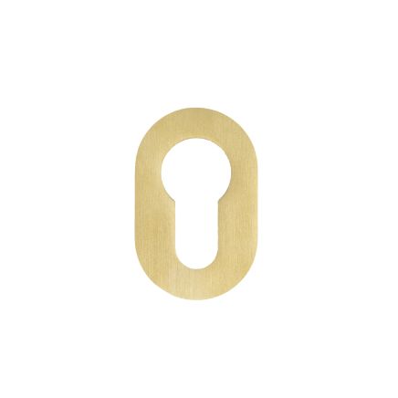 Zoo Hardware Euro Profile Escutcheon - Rosso Mini - 50 x 32 x 3 - PVD Satin Brass