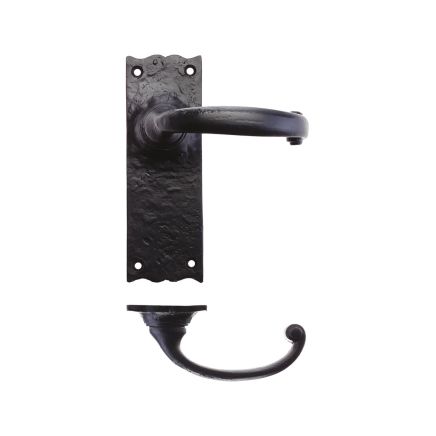 Zoo Hardware Traditional Lever on Latch Backplate - 6" - Black