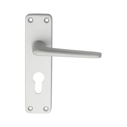 Aluminium Lever On Euro Lock Backplate - Satin Anodised Aluminium